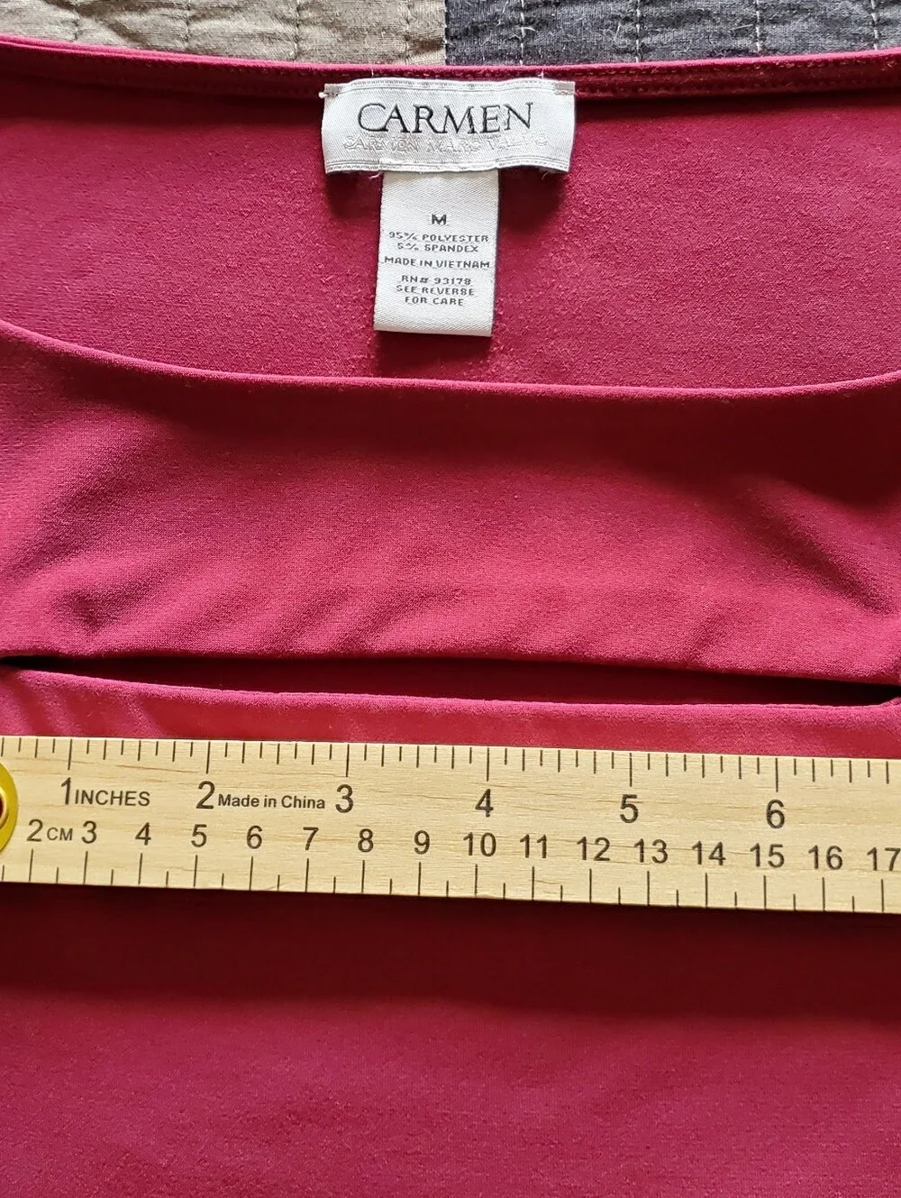 Carmen Marc Valvo Designer Boatneck Peekaboo 3/4 Sleeve Top Vacation - Picture 8 of 11